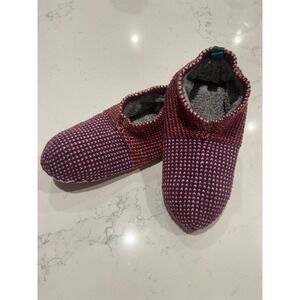Cozycore Bombas Gripper Slippers Women's M (9-11.5) Red Purple Wool Blend